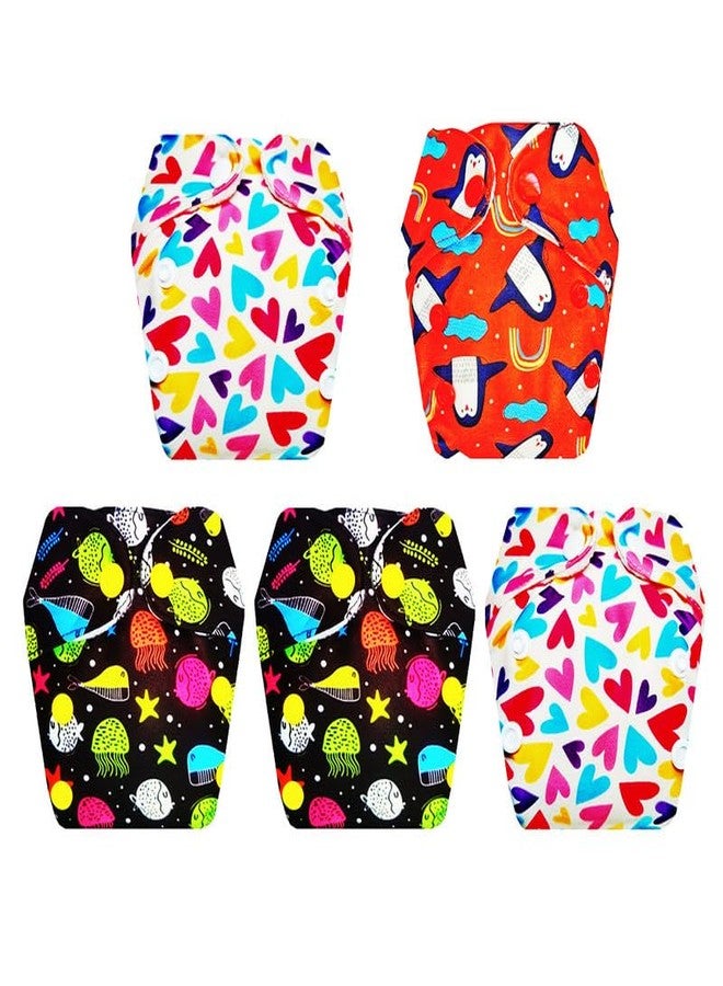 Dumbledo Premium Newborn Cloth Diaper with Integrated Insert (Pack of 5) | Dry Feel and Comfortable | Leakproof | Travel Friendly | Designed by Moms | 0 - 4 Months | Unisex Baby - Image 1