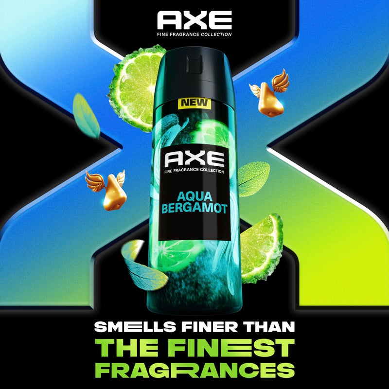 Axe مجموعة AXE للعطور الفاخرة - بخاخ مزيل العرق للرجال برائحة أكوا وبرغموت 3 قطع مع حماية من الروائح لمدة 72 ساعة وانتعاش معزّز بزيوت أكوا، برغموت، والمريمية 4 أونصات - Image 4