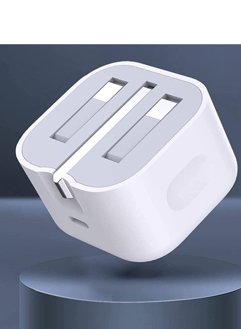 USB C Fast Charger Plug, 20W Foldable Type C Power Adapter, PD 3.0 Wall Plug Quick Charging with 1M Charging Cable for iPhone 13/13 Mini/13 Pro/13 Pro Max/12 Mini/12 Pro/iPad Pro - Image 3