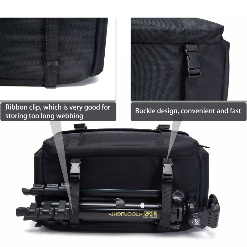 CADeN Camera Bag Case Shoulder Messenger Bag with Tripod Holder Compatible for Nikon, Canon, Sony, DSLR SLR Mirrorless Camerasâ€‚Waterproof (Black, Large) - Image 5