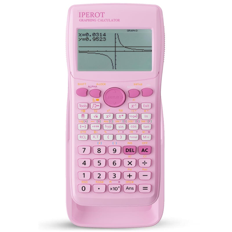 IPEROT Scientific Calculators with Graphing Calculator, Pink Scientific Calculators 10 Modes/ 4 Graphing Functions, Desktop Math Calculator Ideal for School Supplies, Students, College, Teachers - Image 1