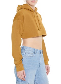 FOREVER 21 Fleece Mineral Wash Cropped Hoodie  - Image 2