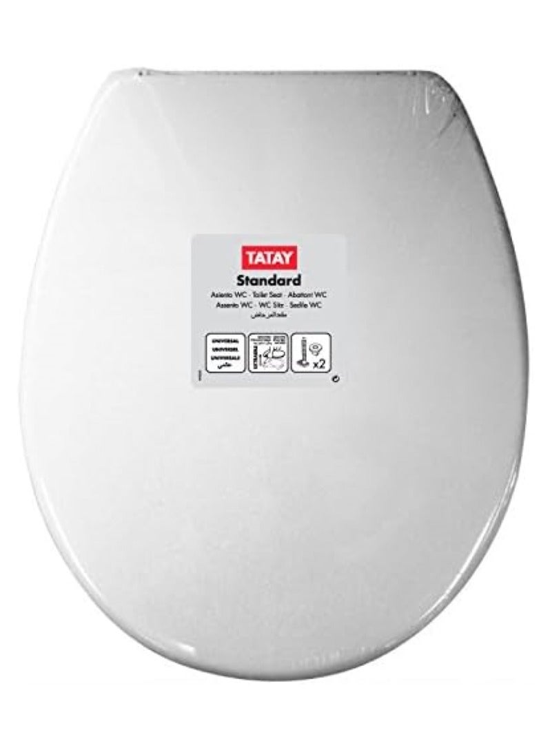 تاتاي غطاء مقعد المرحاض العالمي القياسي باللون الأبيض - Image 2