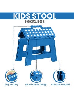 Womdee Foldable Step Stool for Kids, Womdee Collapsible Toddlers Stool for Potty Training, Bathroom, Kitchen, Bedroom, Toy Room and Living Room. Toilet Stools with Soft Anti-Slip Grips for Safety  - Image 3