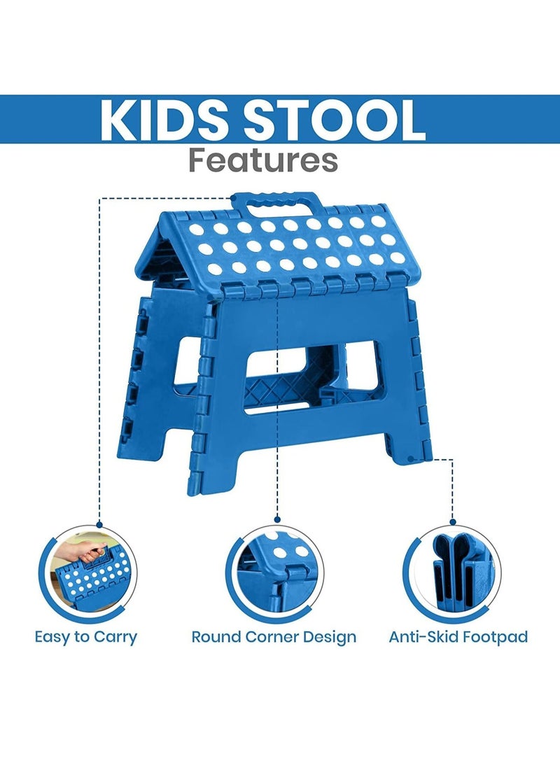 Womdee Foldable Step Stool for Kids, Womdee Collapsible Toddlers Stool for Potty Training, Bathroom, Kitchen, Bedroom, Toy Room and Living Room. Toilet Stools with Soft Anti-Slip Grips for Safety  - Image 3