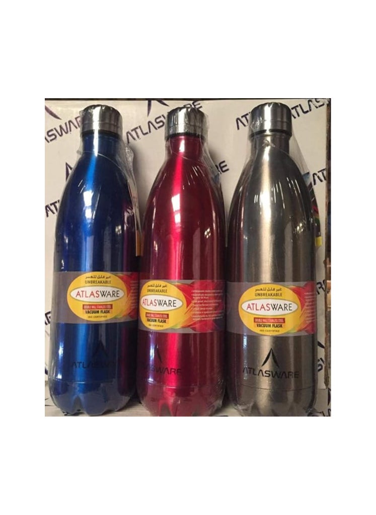 Atlasware Atlasware Stainless Steel Vacuum Thermos Flask Bottle (1000 Ml) - Colour May Vary (Pack of 1)  - Image 2