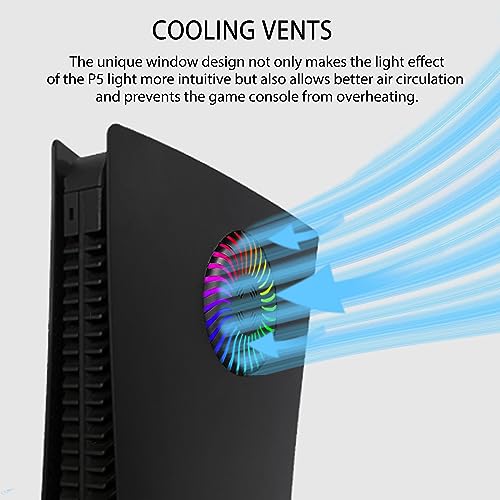 Dobewingdelou Faceplate with RGB Light Strip for PS5 and Dust Filter for Cooling Vents DOBEWINGDELOU 400 Effects LED Light Ring Console Cover for Disc Edition DIY Decoration Kit Accessories Black - Image 3