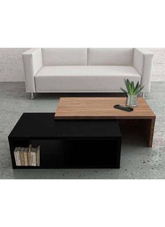 Al Home Black and Brown Center Table With Bold Design - 40x90x50 cm - By Alhome 