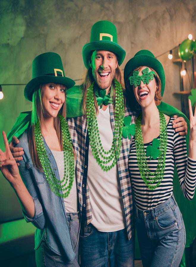 ZZYFGH 12 Pcs Shamrock Necklaces Bulk St Patricks Day Beads Necklace, Plastic Shamrock Necklaces Bulk, 33" 7mm Green Clover-Shaped Beads Necklace for St. Patrick's Day Party Favors Decorations Gift Supplies Women Men - Image 4