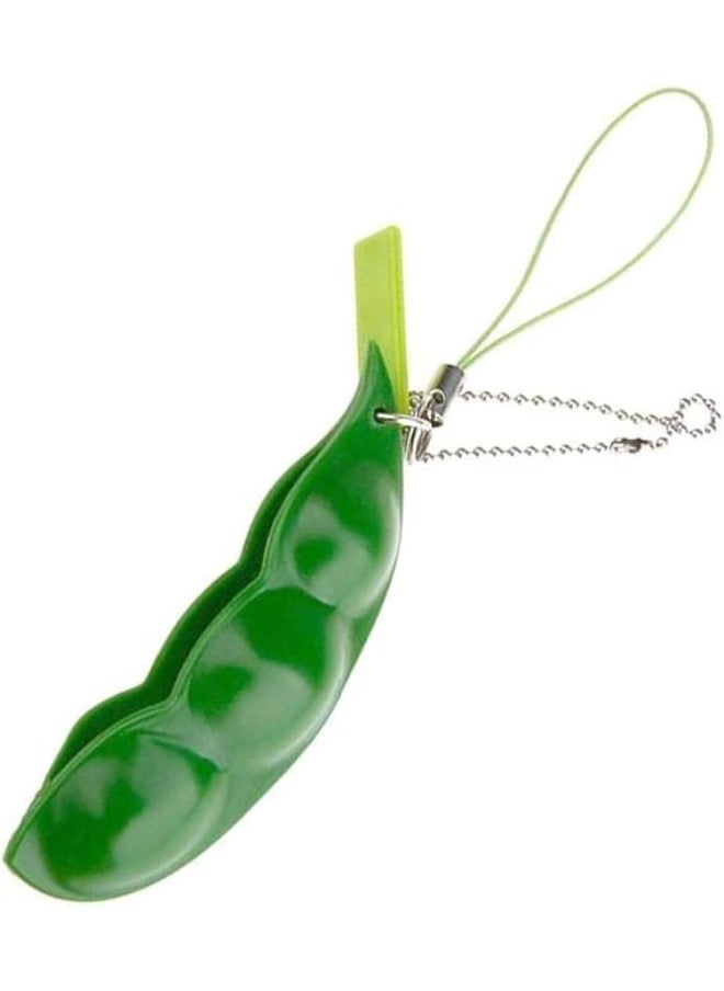 Generic MySouq-Store Fidget Bean Toys Soybean Finger Puzzles Squeeze Bean Keychain Figit Focus Extrusion Pea Hand Anti-anxiety Stress Relief Chain Toys  - Image 2