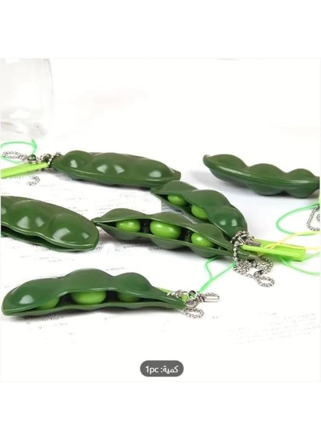 Generic MySouq-Store Fidget Bean Toys Soybean Finger Puzzles Squeeze Bean Keychain Figit Focus Extrusion Pea Hand Anti-anxiety Stress Relief Chain Toys  - Image 5