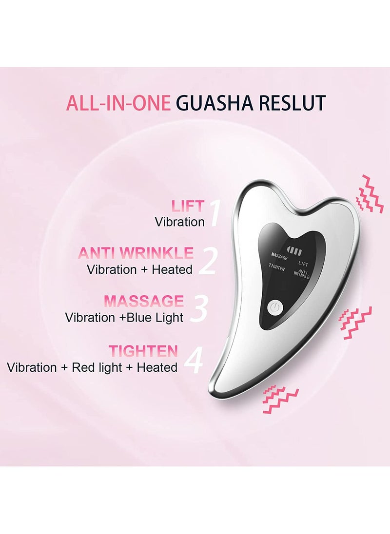 Prime by javaudan Gua Sha Facial Tools Electric Gua Sha Face Lift Device Heated & Vibration & Red Light Face Massager Anti-Aging & Wrinkles Plus Skin Scrubber Skin Spatula Black head Remover Pore Cleaner with 4 Modes  - Image 3