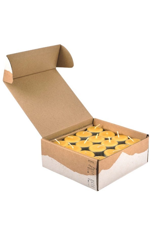 Bluecorn Beeswax Bluecorn 100% Pure Beeswax Tealight Candles in Metal Cups | Natural Beeswax Candles, Handmade in Colorado | Long Burn (4-5 Hours) | Soy, Paraffin, & Fragrance Free, Bulk 48-Pack  - Image 4