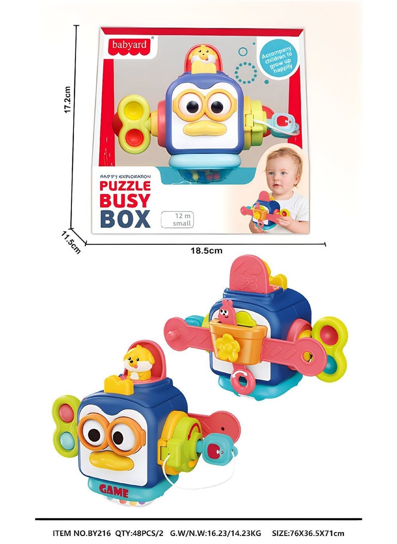 Interactive Penguin Busy Ball Montessori Toy for Toddlers BY216 hexahedral Penguin busy ball [English display box]] 