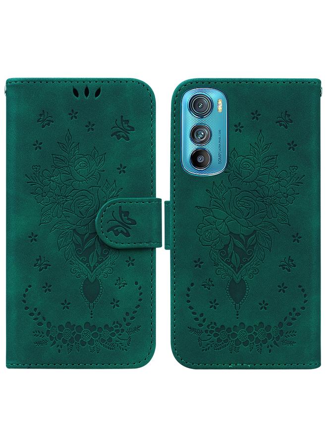 اس-توب جراب لهاتف موتورولا إيدج 30 مصنوع من الجلد المنقوش بنقشة الفراشة الوردية - Image 1