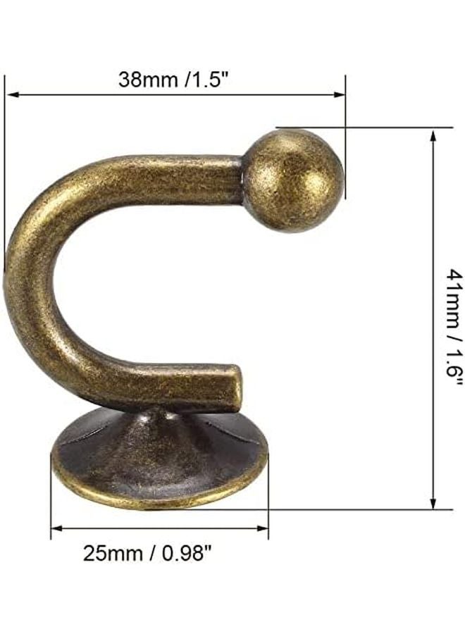 Bronze Decorative Window Curtains Retention Bracket Wall Mount Hanging Hook 4pcs 1 6 Inch Length - Image 3