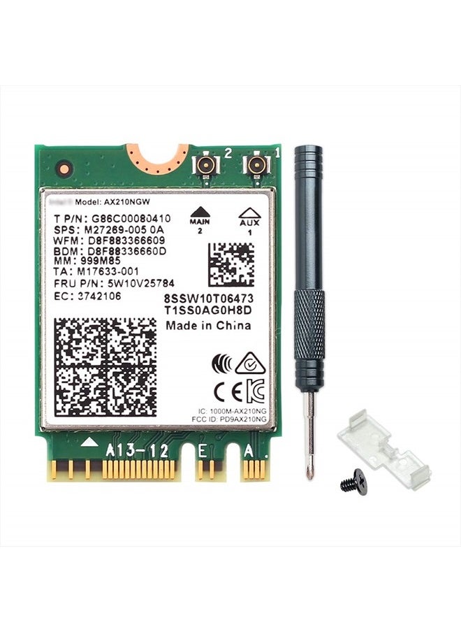 REKONG - Wi-Fi 6E AX210NGW Wireless WiFi Card BT5.2 M.2 2230 Tri-Band Expands WiFi to 6GHz 160MHz 802.11ax ac MU-MIMO AX210 AX5400Mbps wifi 6E Network Card Better AX200NGW for PC Laptops Only for Windows 10 11 - Image 1