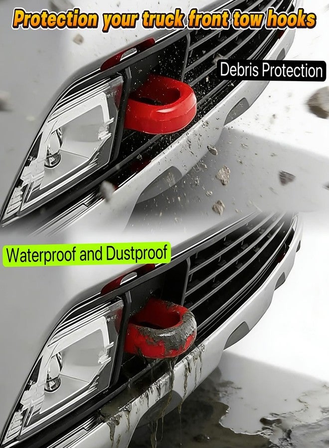 Yinnianets Custom Tow Hook Covers Fits for 2020-2026 Chevy Silverado 2500/3500 HD,Tow Hitch Cover Car Tow Hooks Compatible with Chevrolet Silverado 2500/3500 HD Accessories 2020-2026 (Red) - Image 5
