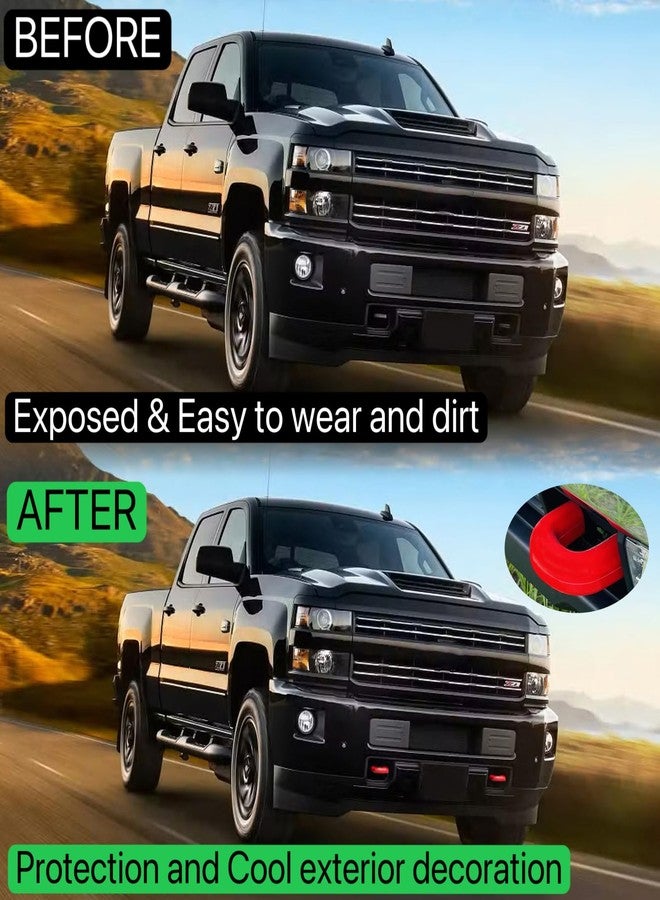 Yinnianets Custom Tow Hook Covers Fits for 2020-2026 Chevy Silverado 2500/3500 HD,Tow Hitch Cover Car Tow Hooks Compatible with Chevrolet Silverado 2500/3500 HD Accessories 2020-2026 (Red) - Image 3