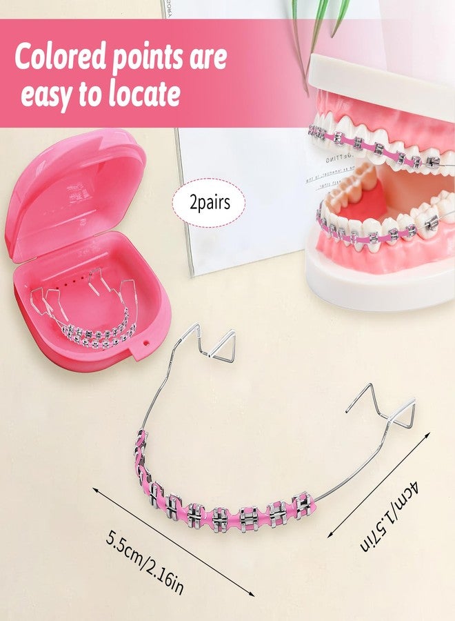 Xorim Brackets Falsos Para Dientes Kit 2 Pack, Braces Kit with Brackets & Wire & Glue, Brackets Para Dientes DIY Retainer for Teeth, Dental Student Practice Props (Pink) - Image 2