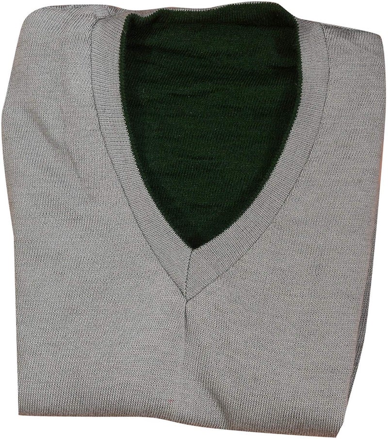 Malvina Men's Wool Reversible Sleeveless Sweater (Grey-Green) (Only 1),Large - Image 4