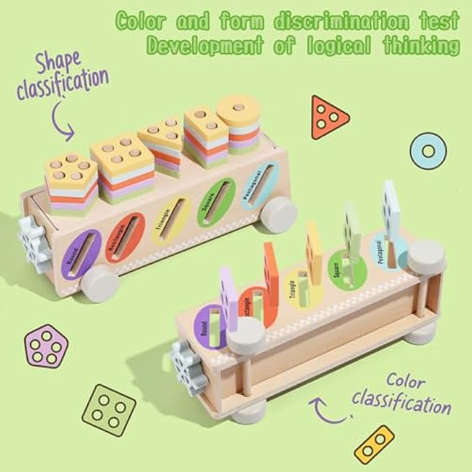 MONTESSORI TOY COLOUR SORTING & STACKING MATCHING LEARNING SORTING TOY FOR TODDLERS FROM 1-3 YEARS, EDUCATIONAL TOY AS A GIFT FOR 2 YEAR OLD BOYS AND GIRLS (COLOUR 2) - Image 3
