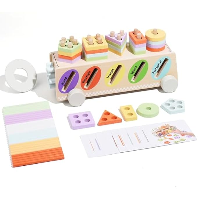 MONTESSORI TOY COLOUR SORTING & STACKING MATCHING LEARNING SORTING TOY FOR TODDLERS FROM 1-3 YEARS, EDUCATIONAL TOY AS A GIFT FOR 2 YEAR OLD BOYS AND GIRLS (COLOUR 2) - Image 1