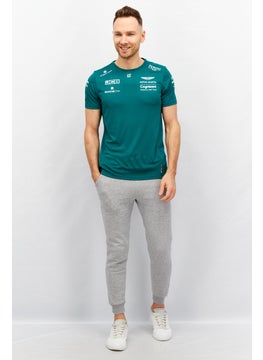Aston Martin Men Crew Neck Short Sleeve Printed T-Shirt, Green  - Image 2