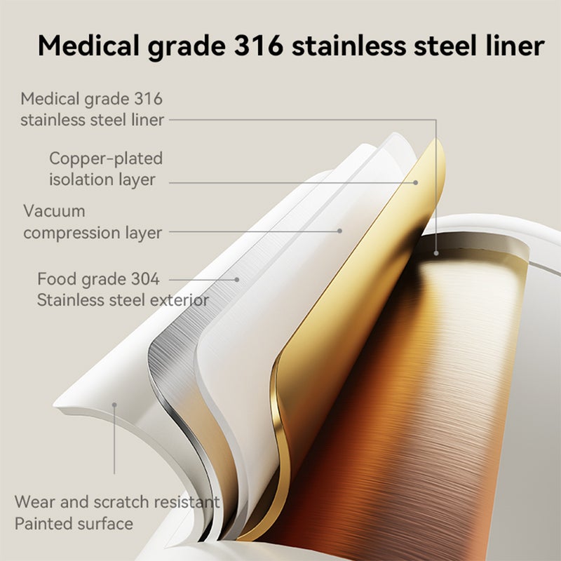 Portable Stainless Steel Water Warmer for Baby Formula 400ml Capacity 37-55℃ Adjustable Temperature Wireless Instant Water Warmer Electric Kettle for Outdoor Travel Built-in 18000mAh Battery Type-C - Image 3