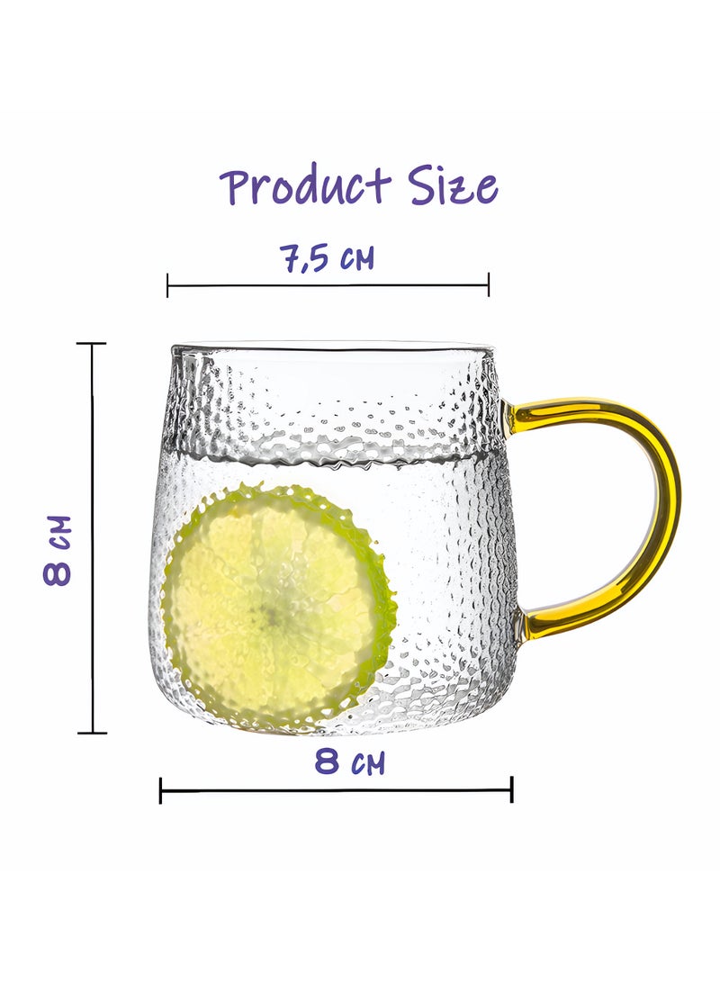 Glass Coffee Tea Mug with Handle Made of Clear Borosilicate Glass  Perfect for Cappuccino Tea Latte Espresso Hot Beverage Microwave Safe (300ml) - Image 4