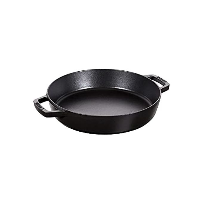 Staub Cast Iron Double Handle Fry Pan, Black, 20 cm
