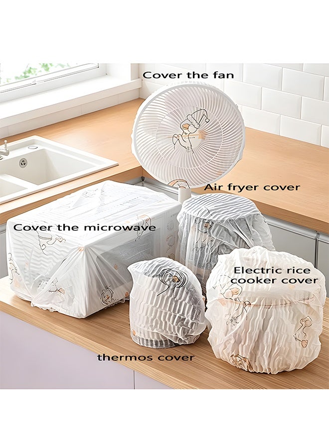10 Pack Universal Elastic Dust Cover Bags, Panda Print Stretch Disposable Reusable Dust Proof Covers for Luggage, Air Conditioner, Microwave, Air Fryer, Rice Cooker, Fans & Most Household Appliances, 120cm Length Max 80cm Width Stretch Dust Protector - Image 5