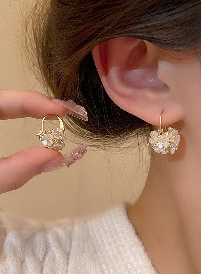 DAEVO Gold Floral Cluster Huggie Earrings for women - Image 2