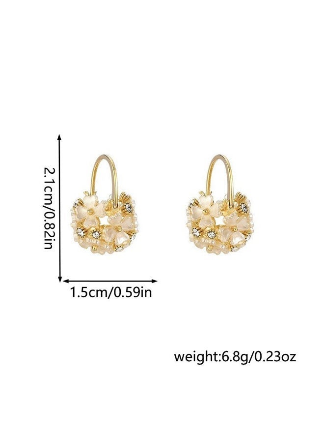DAEVO Gold Floral Cluster Huggie Earrings for women - Image 3