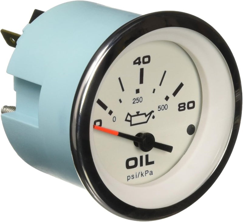 Sierra International 65501P Lido 0 to 80 Psi Dial Range Scratch Resistant Electric Oil Pressure Gauge, 2" - Image 1