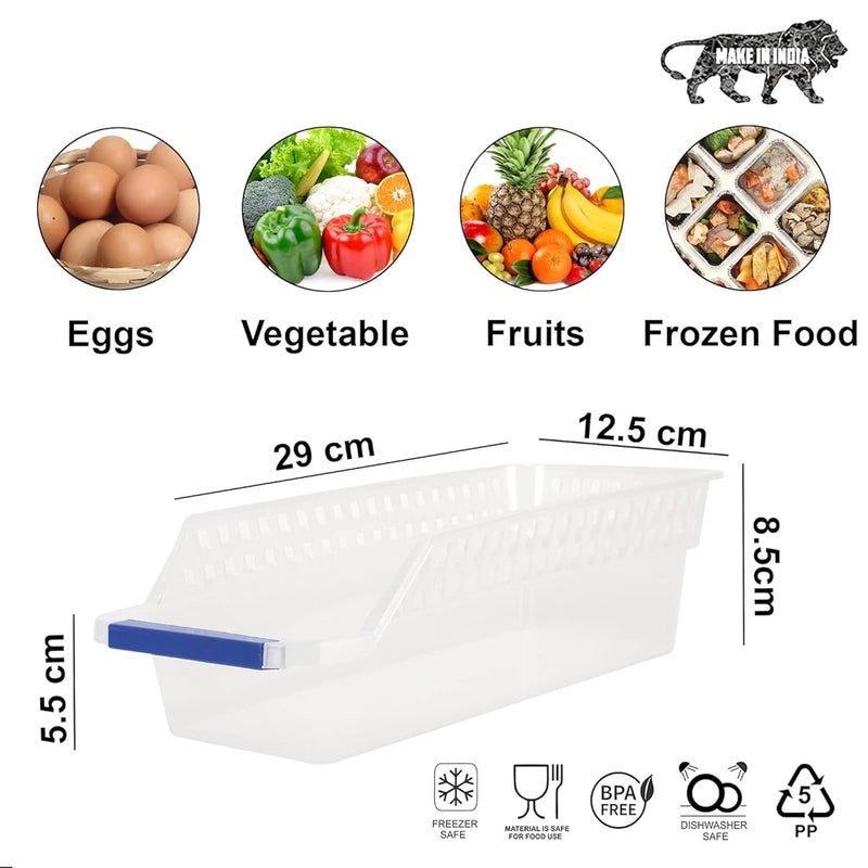 Cutting Edge Essentials Plastic Egg Baskets and Fridge Storage Organizer Racks SpaceSaving Solution for Fruits and Vegetables in Your Kitchen and Refrigerator Drawer Pack of 4 White - Image 3