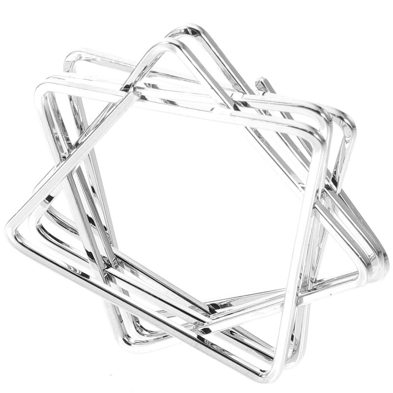 Star Hollow Metal Napkin Rings Silver Geometric Table Decor For Party Hotel - Image 2