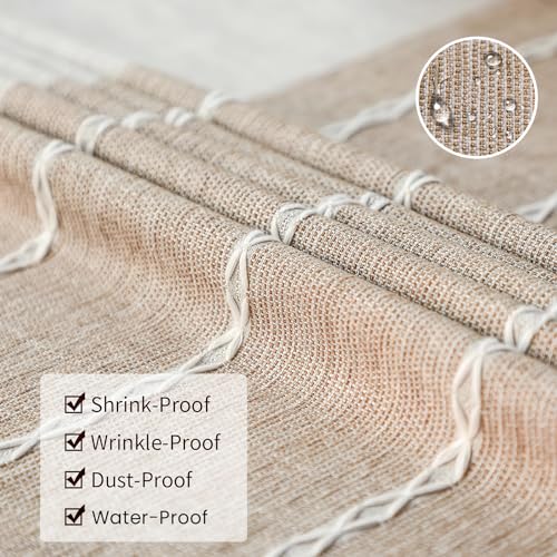 DEEPDREAM Deep Dream Tablecloths, Waterproof Table Cloth, Linens Wrinkle Free Anti-Fading, Rustic Table Cover Decoration for Kitchen Dinning Party Christmas (Square,55''x55'',4 Seats, Light Coffee) - Image 4