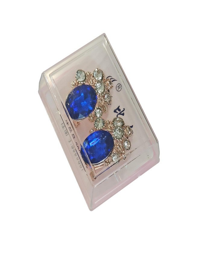 La Belleza Gold Plated Blue Crystal Tassel Drop Dangler earring for Girls and Women - Image 5