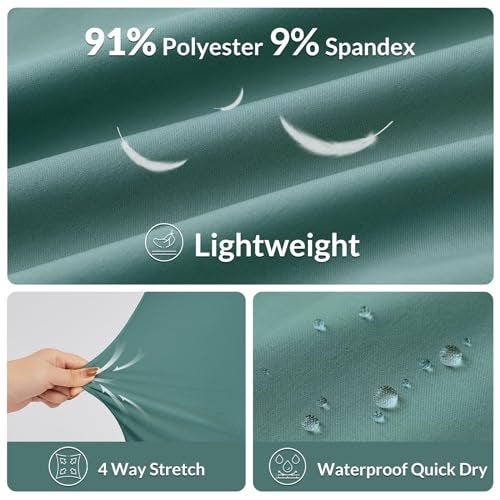 Baleaf بنطلون كابري نسائي من باليف، واسع الساق، مقاس زائد، حماية من الأشعة فوق البنفسجية UPF50+، خفيف الوزن، مقاوم للماء، بنطلون رياضي فضفاض، للمشي والتسلق، أخضر، XL - Image 4