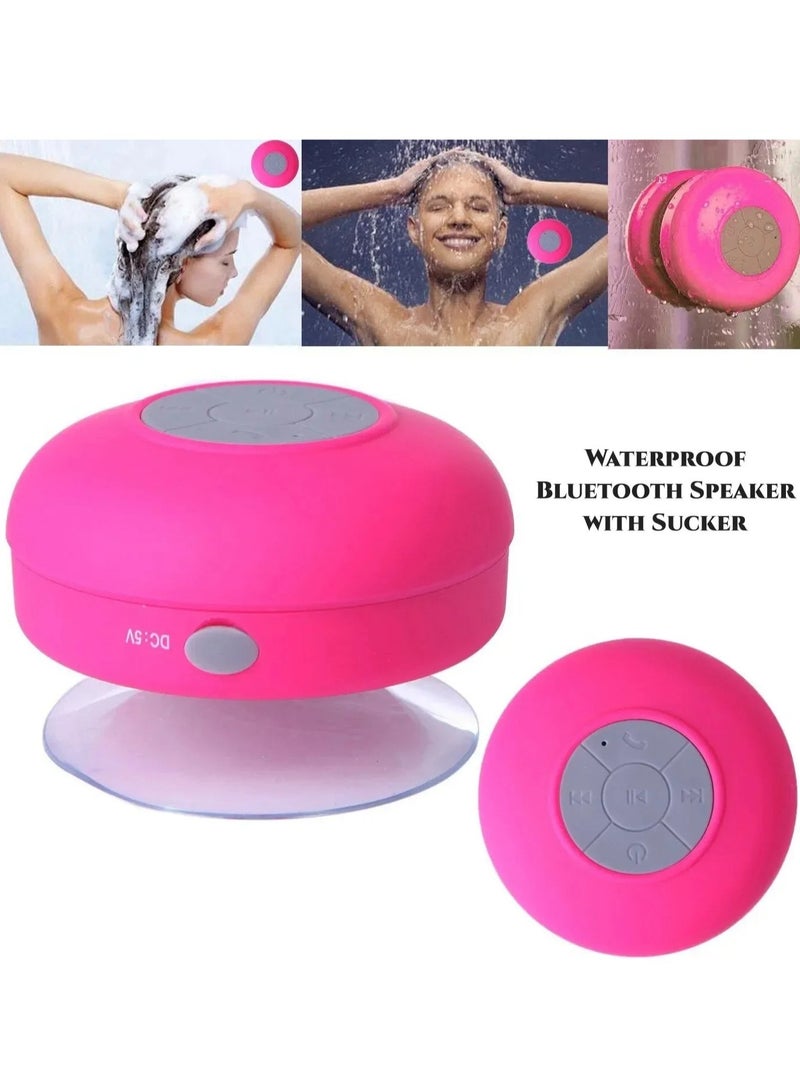 AROAQ Wireless Bluetooth Speaker, Mini Portable Waterproof Shower Speaker, Bluetooth Stereo Music Player With Suction Cup, Lightweight Audio Speaker With Built In Microphone, (1pc, Pink) - Image 2