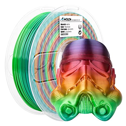 AMOLEN PETG 3D Printer Filament 1.75mm Gradient Rainbow PETG Multicolor Rainbow 1KG/2.2lb - Image 1