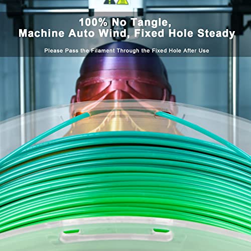 AMOLEN PETG 3D Printer Filament 1.75mm Gradient Rainbow PETG Multicolor Rainbow 1KG/2.2lb - Image 4