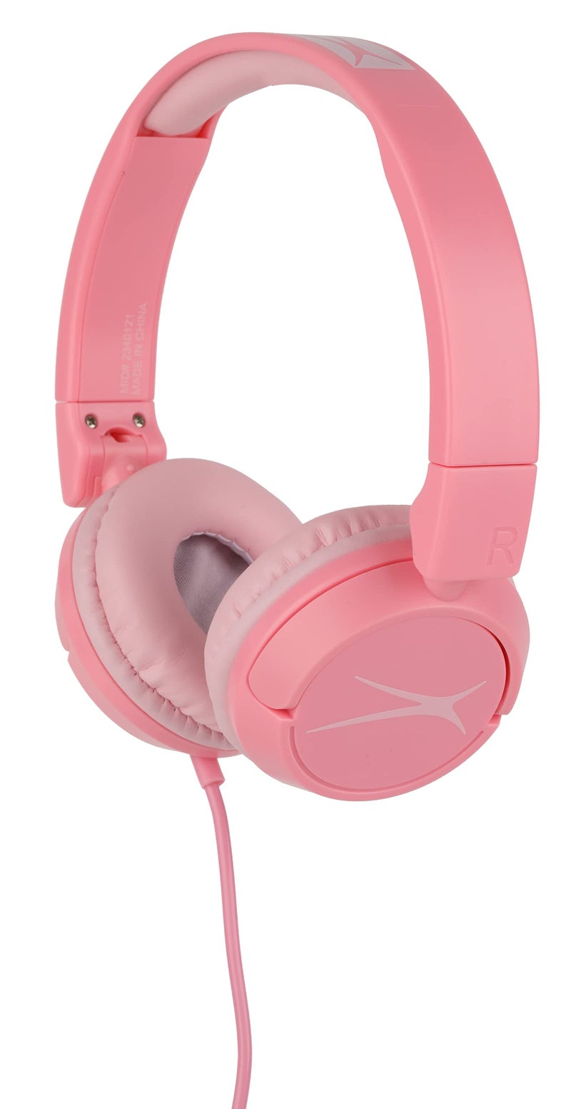 Altec Lansing Over The Ears Kids Headphones - Wired - Volume Limiting Technology for Developing Ears, Ages 6-9, Perfect for Learning from Home, Pink - Image 1