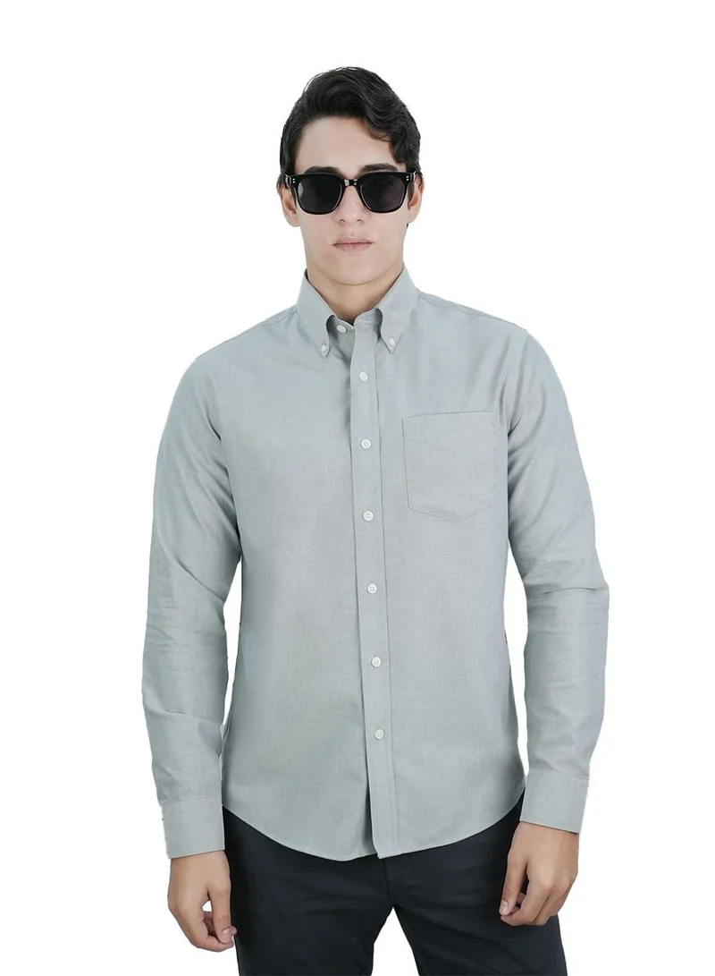 GIORDANO Men's Wrinkle-Free Cotton Oxford Long Sleeve Shirt