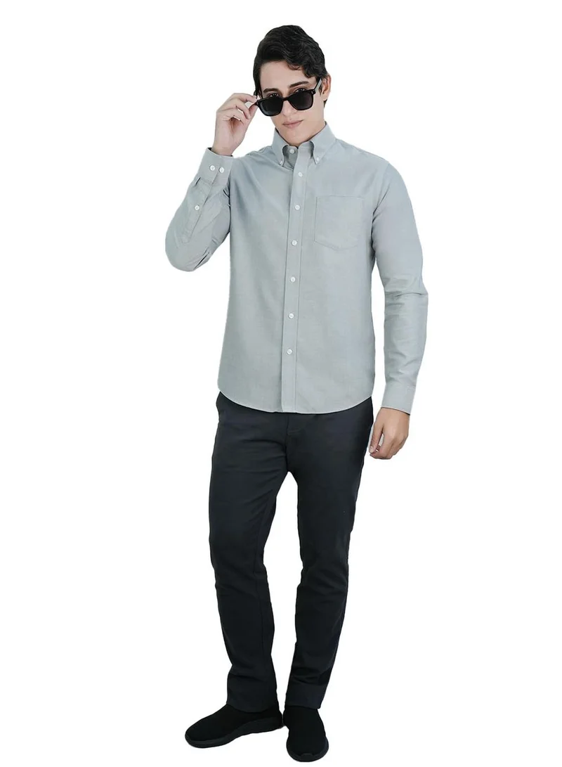 GIORDANO Men's Wrinkle-Free Cotton Oxford Long Sleeve Shirt