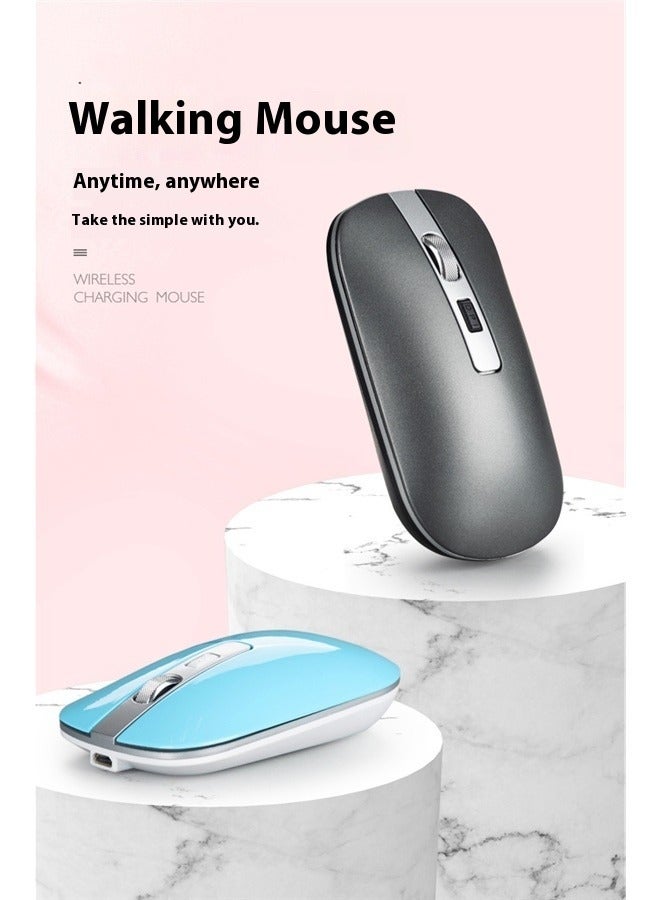 Rechargeable Wireless Mouse Grey，Bluetooth Wireless Mouse Optical Rechargeable Silent Mouse Switch Bluetooth
