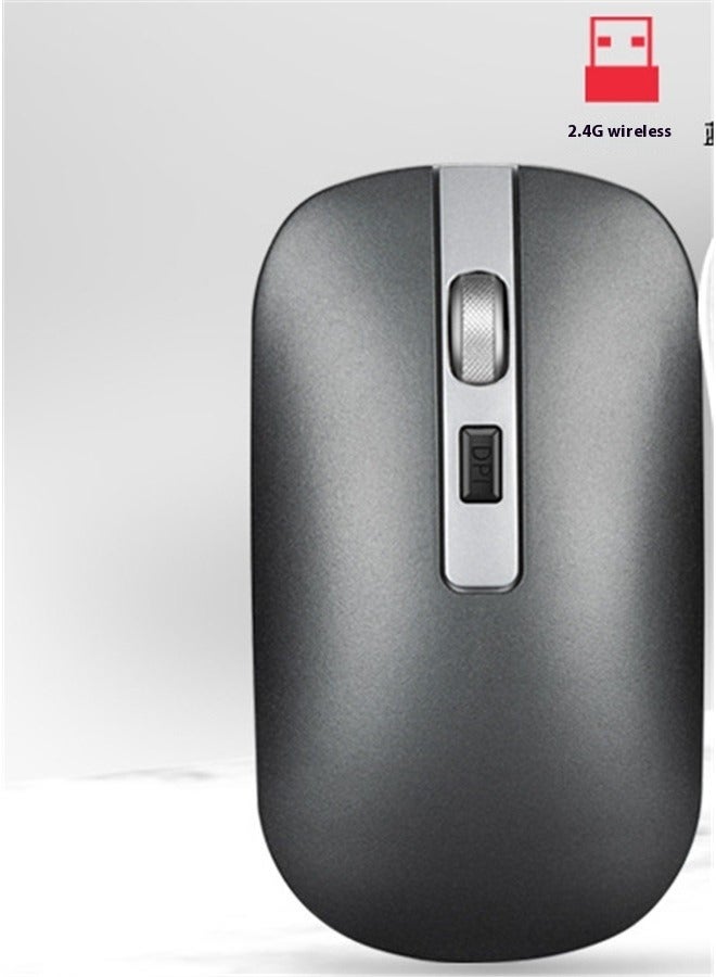 Rechargeable Wireless Mouse Grey，Bluetooth Wireless Mouse Optical Rechargeable Silent Mouse Switch Bluetooth