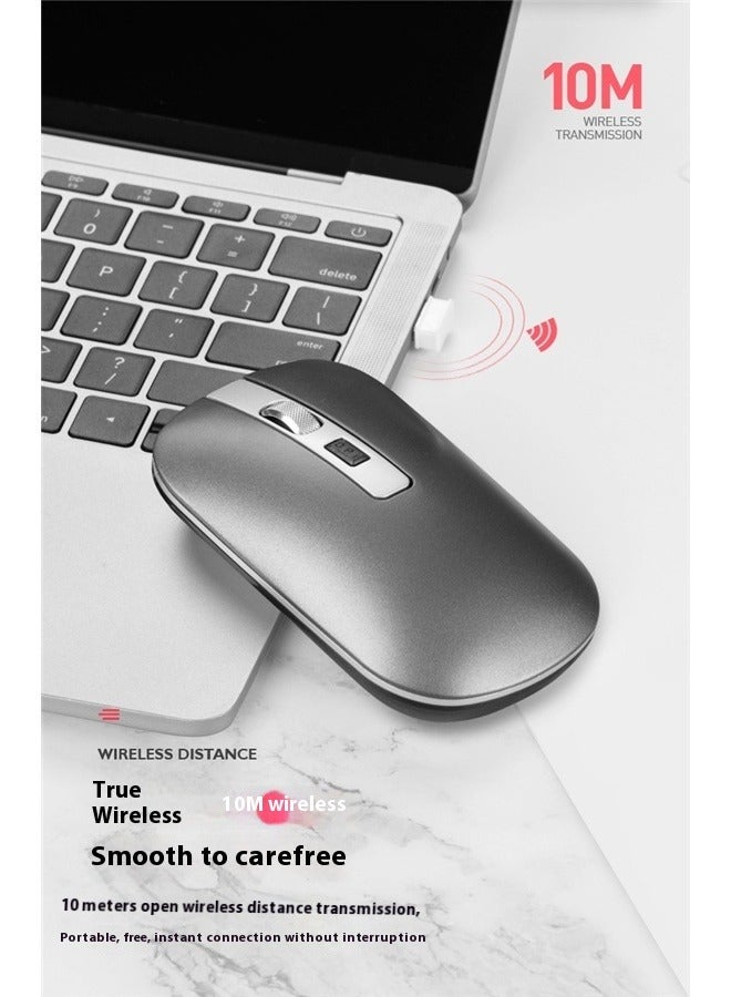 Rechargeable Wireless Mouse Grey，Bluetooth Wireless Mouse Optical Rechargeable Silent Mouse Switch Bluetooth