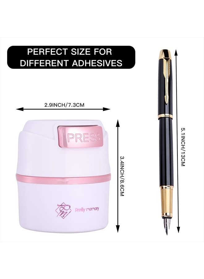 Pretty memory Glue Storage Container Eyelash Extensions Sealed Lash Glue Holder Adhesive Jar Stand Tank Sealed for Women,Lash Tech Supplies Must Haves (White - Pink) - Image 2